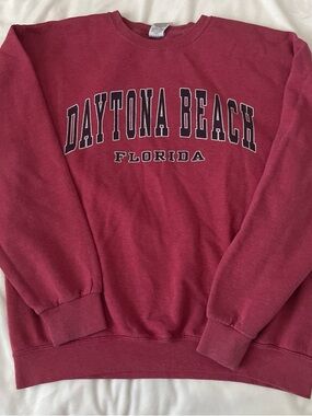 Daytona Beach Florida Crewneck Sweatshirt - Burgundy